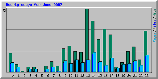 Hourly usage for June 2007