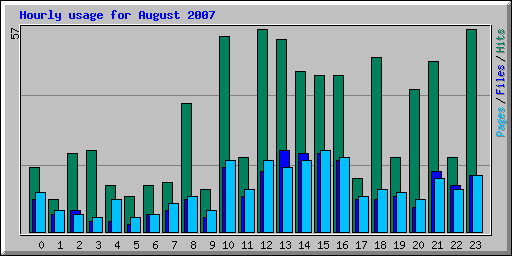 Hourly usage for August 2007