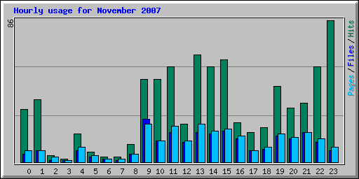 Hourly usage for November 2007