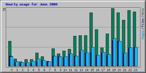 Hourly usage for June 2008